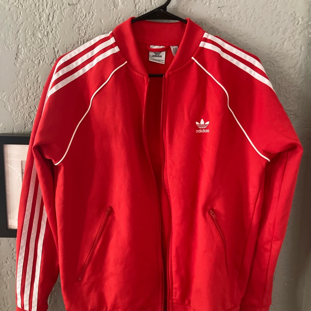 Adidas Men's Red Track Suit Jacket, M